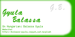 gyula balassa business card